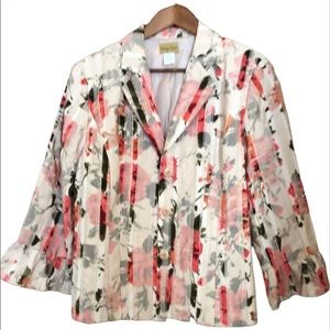 Midnight Velvet Floral Print Blazer Womens Size 10